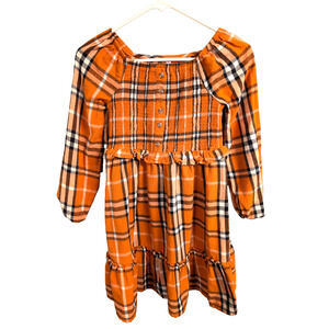FABKIDS Orange Plaid Dress XL Girls 14/16 Fall